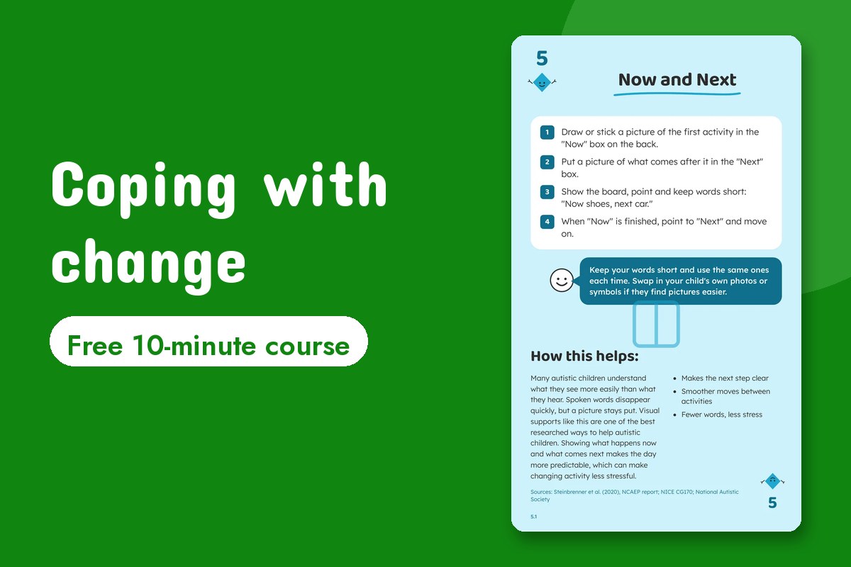 Help an autistic child cope with change: free course