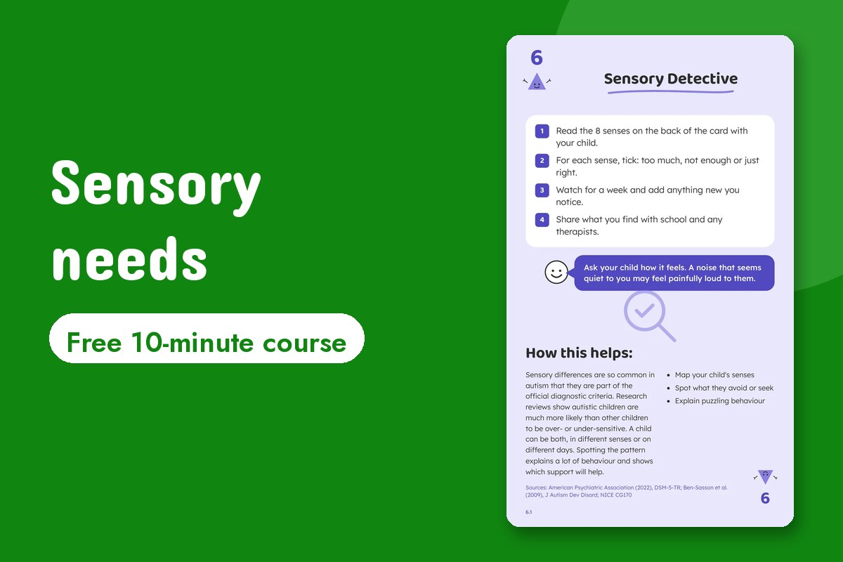 Autism sensory needs: free 10-minute course