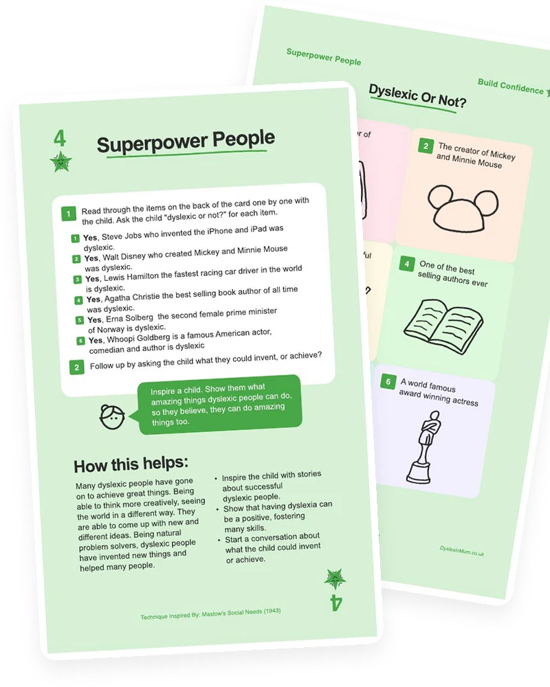 The Superpower People card from the Mooki Cards deck, with its activity page peeking out behind.