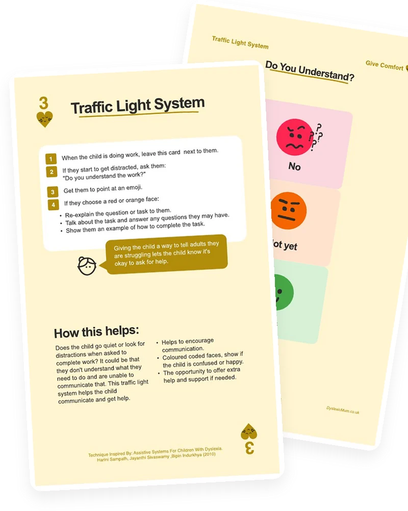The Traffic Light System card from the Mooki Cards deck, with its activity page peeking out behind.