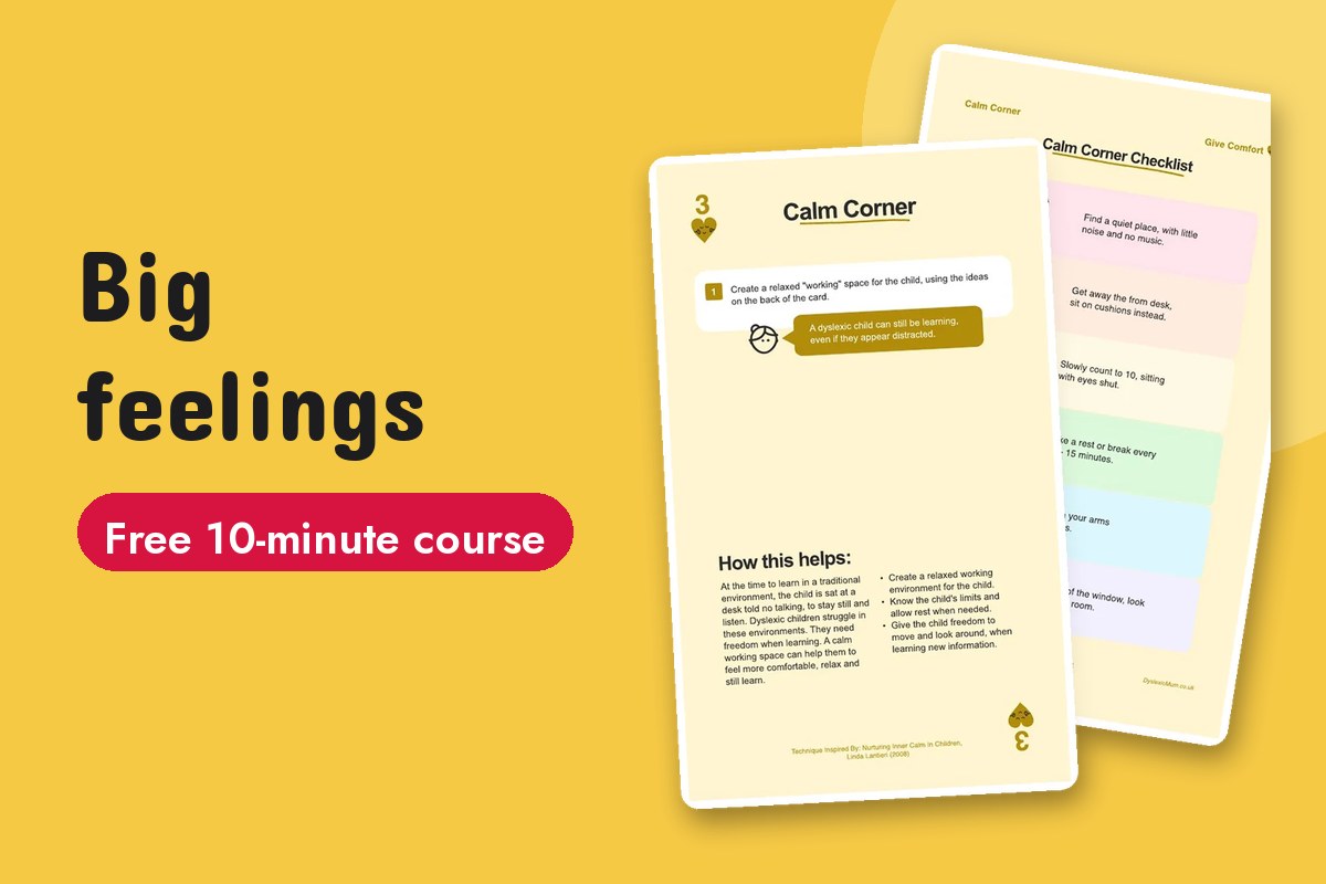 Manage emotions in 10 minutes course, help dyslexic kids