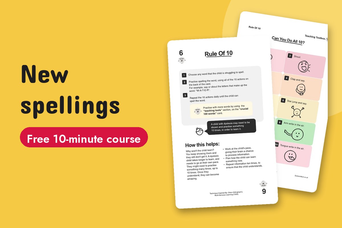 Learn new spellings, help dyslexic child in 10 minutes